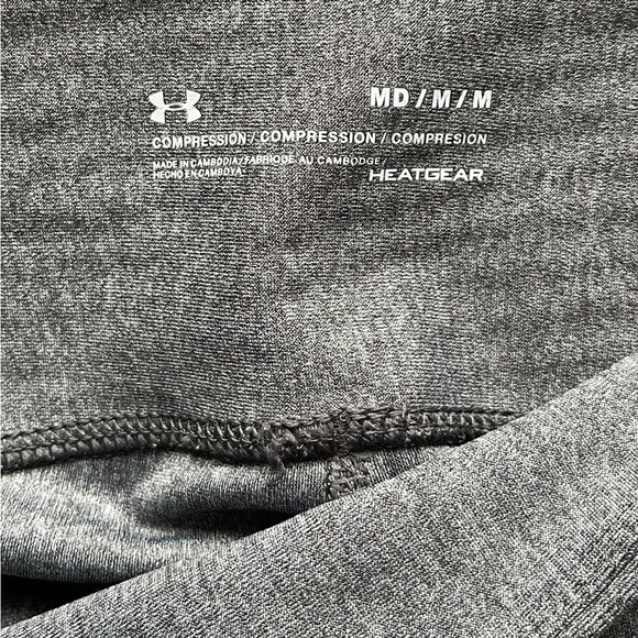 Under Armour Gray Compression HeatGear High Waisted Pocketed Capris Women’s M - Picture 5 of 8